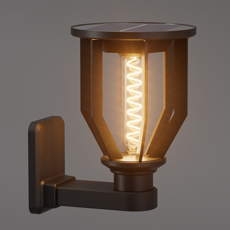 PY-LED GR B04 Runde Solar-Wandleuchte