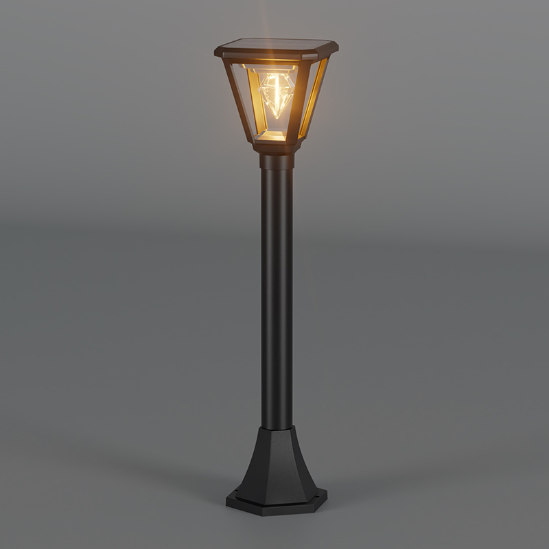 PY-LED GR D02 Solar-Gartenleuchte mit quadratischer Oberseite